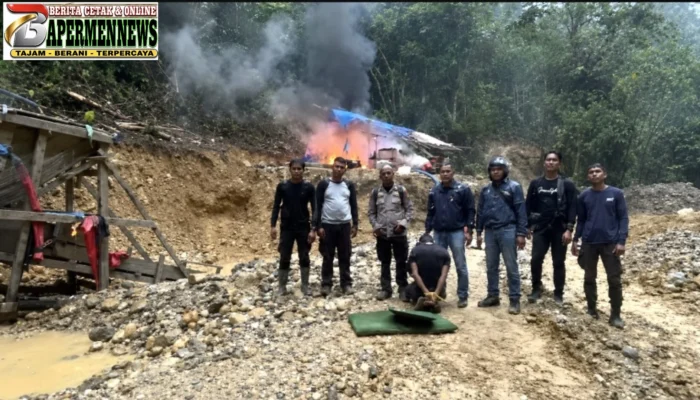 Polsek Kampar Kiri Ungkap PETI di Kampar Kiri Hulu, Operator Ekskavator Diamankan
