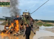 Polres Kuansing Musnahkan 13 Rakit PETI di Tiga Lokasi, Polisi Tindak Lanjuti Informasi Masyarakat