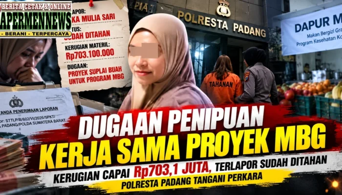Dugaan Penipuan Kerja Sama Suplai Buah MBG, Kerugian Capai Rp703,1 Juta, Polresta Padang Tangani Perkara
