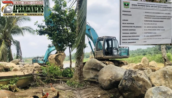 Dugaan Material Batu Jeti Tak Berizin Dipersoalkan dalam Proyek Tanggul Batang Pasaman Senilai Rp6,8 Miliar