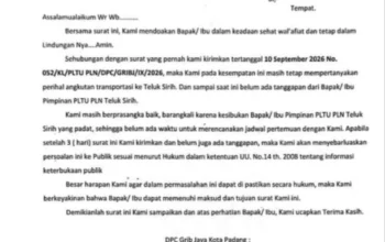 GRIB JAYA Padang Soroti Dugaan Ketidakwajaran Biaya Angkut Batu Bara ke PLTU Teluk Sirih